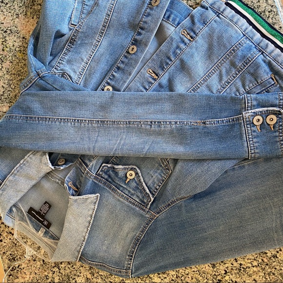 INC International Concepts Striped Hem Jean Jacket - Picture 10 of 10
